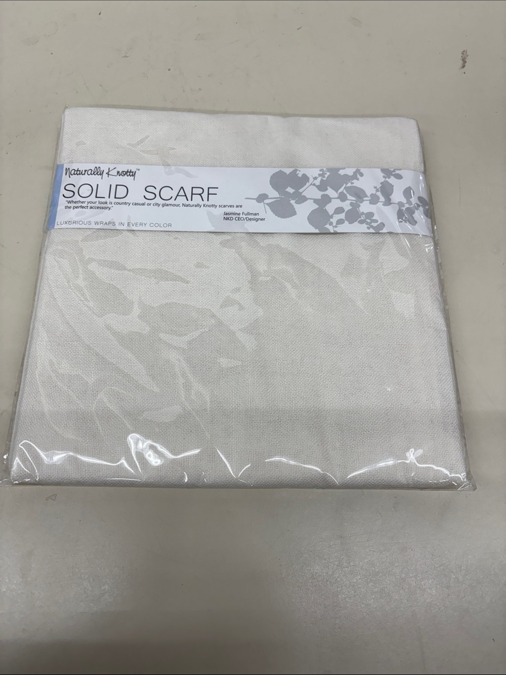 NWT Naturally Knotty Solid Scarf in Ivory